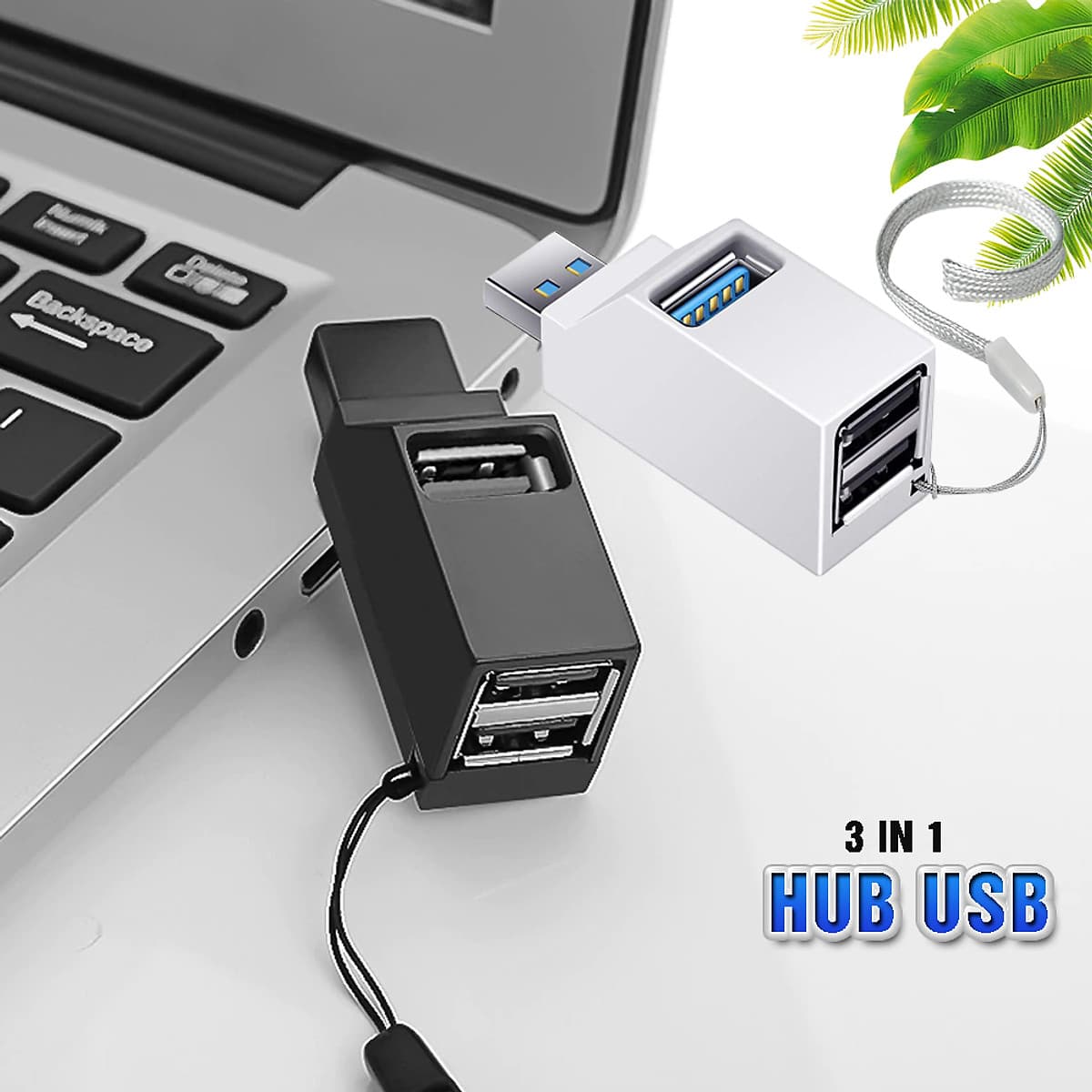 Bộ chia HUB USB 3 cổng tốc độ cao cho Máy tính, Laptop, PC, Tivi, Ô tô, xe hơi, thiết bị ngoại vi nhỏ gọn USB3.02.0 - Hàng chính hãng - USB3.0 - Màu Đen