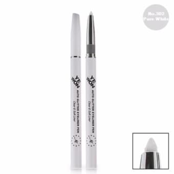 Chì kẻ mí kim tuyến Mira Glitter Auto Eyeliner Pen Hàn Quốc No.302 (Trắng) - Hàng chính hãng