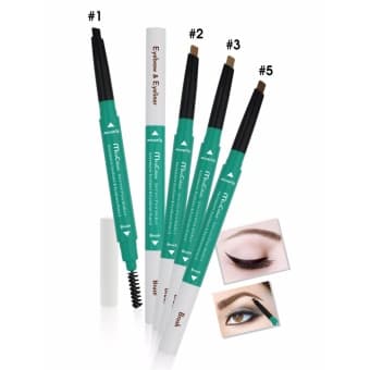 Chì mày kết hợp mí siêu tiết kiệm Mira Automatic Eyebrow & Eyeliner No.02 Hàn Quốc (Nâu) - Hàng chính hãng