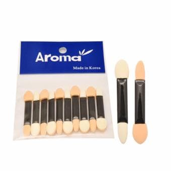 Cọ mút 2 đầu giúp trang điểm dễ dàng Aroma Sponge Applicator Hàn Quốc (10 thanh) - Hàng chính hãng