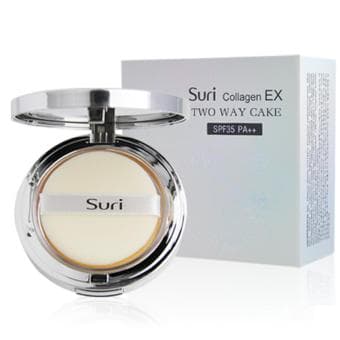 Phấn trang điểm kiềm dầu trắng da Suri Collagen Ex-Two Way Cake No.12 Hàn Quốc 15g (2 lõi) (Da trắng) - Hàng chính hãng