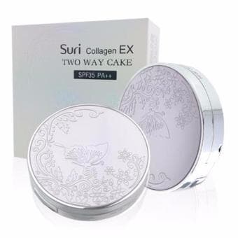 Phấn trang điểm kiềm dầu trắng da Suri Collagen Ex-Two Way Cake No.21 Hàn Quốc 15g (2 lõi) (Da bình thường) - Hàng chính hãng